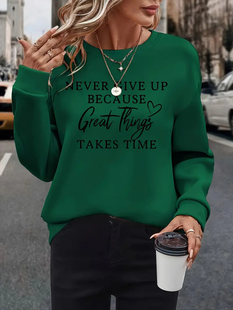 Women's Fashionable Graphic Sweatshirt for Fall Winter