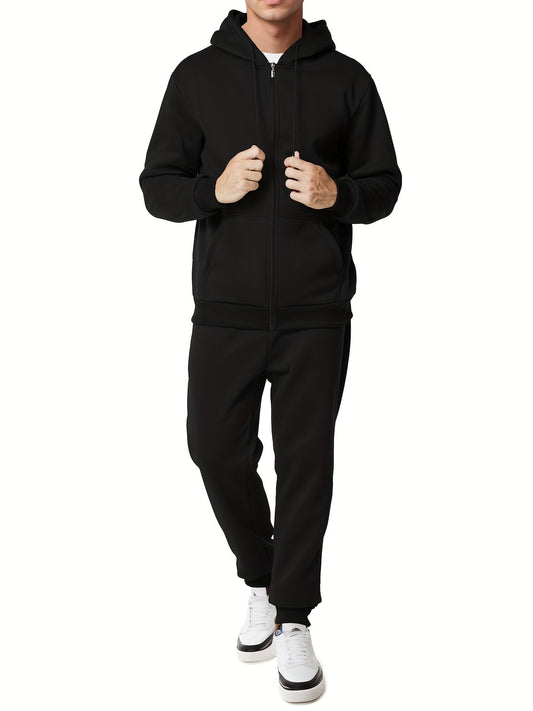 Classic Comfortable Men's Tracksuit Hoodie and Pants Set - VogeLuxe