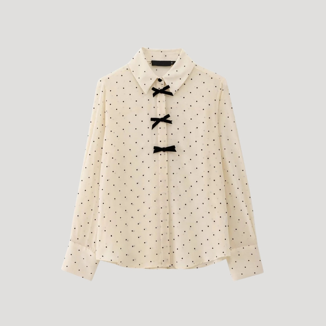 Ladies Floral Ruffle Blouse - Long Sleeve Silk Top - VogeLuxe