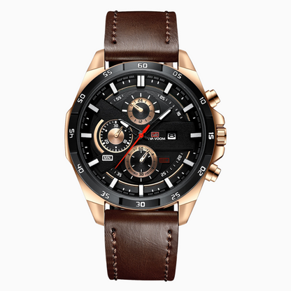 Luxury Men's Classic Leather Watch - VogeLuxe