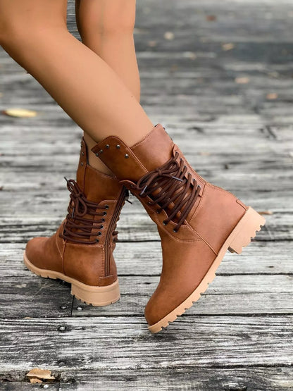 Classic Low Block Heel Ankle Boots - VogeLuxe
