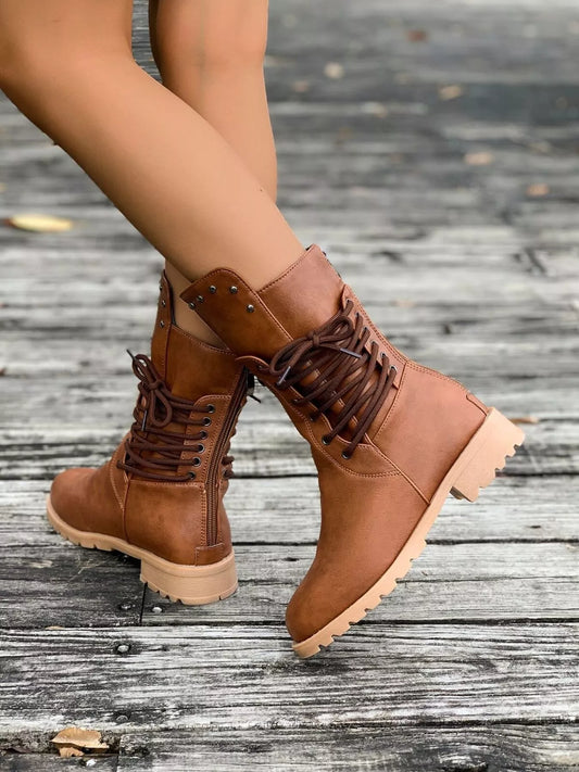 Classic Low Block Heel Ankle Boots - VogeLuxe