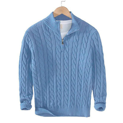 VogeLuxe | Men’s Quarter Zip Knit Sweater and Tailored Trouser Set