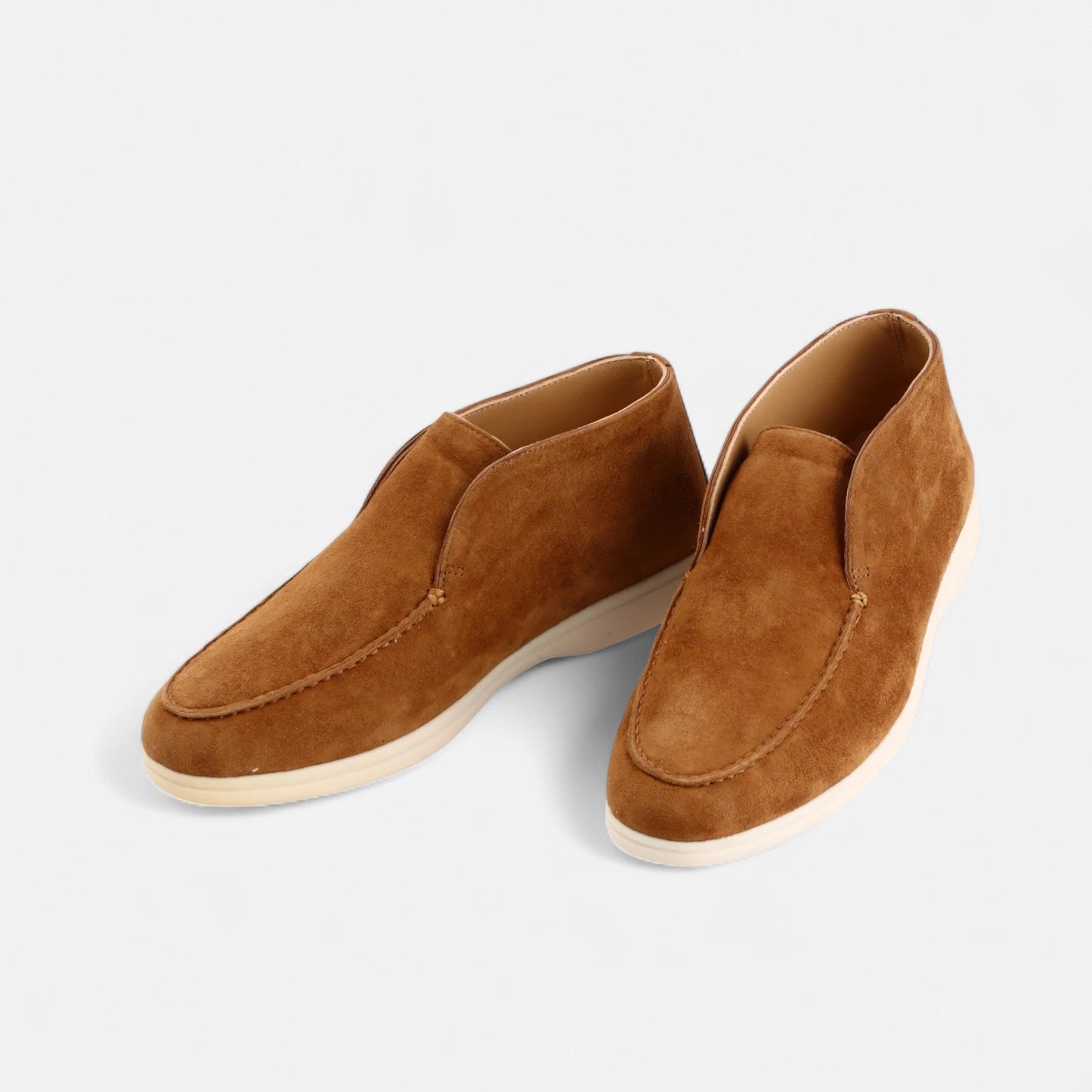 Luxury Suede Slip On Loafers in Tan Brown - VogeLuxe