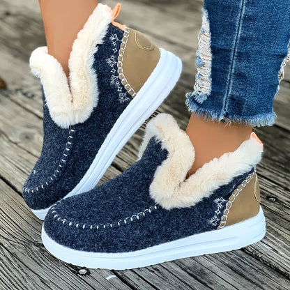 Warm Fleece Lined Women's Slipper Shoes