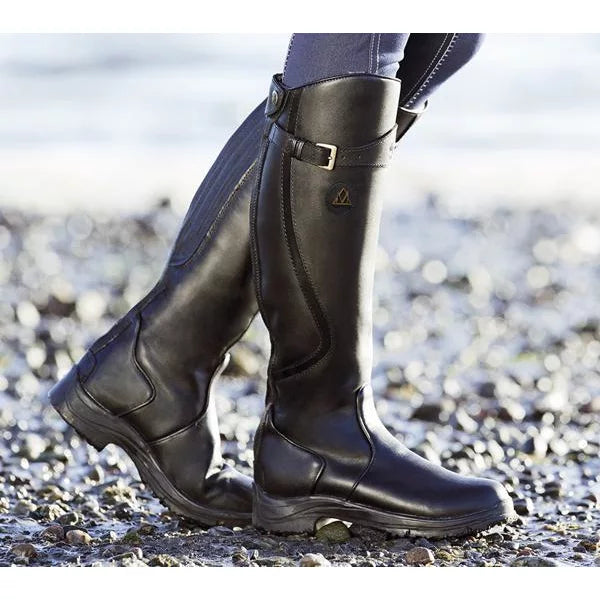 Ladies Tall Boots - Buckled Strap and Durable Sole