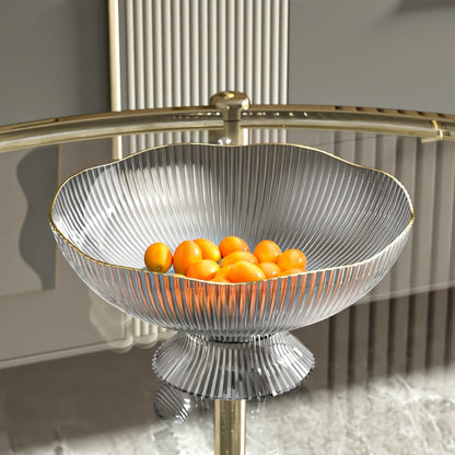 Elegant Glass Fruit Bowl with Golden Edge