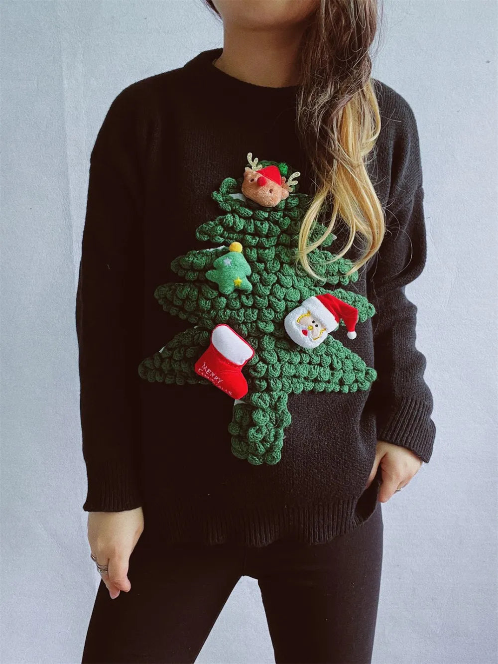 Festive Holiday Crew Neck Winter Sweater