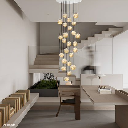 Luxury Crystal Staircase Pendant Light Fixture