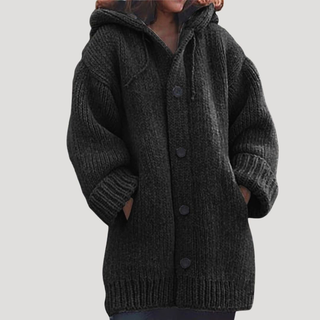 Soft Women's Large Knit Hoodie Cardigan