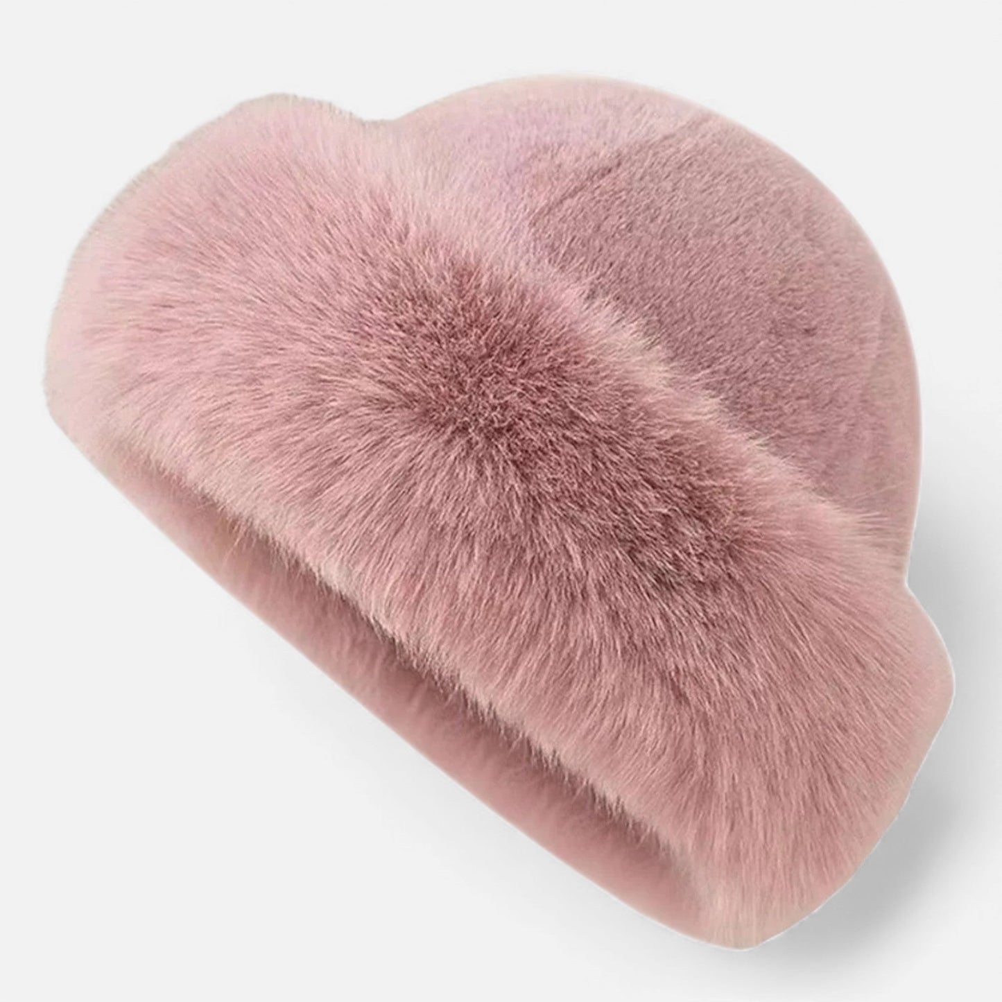 Soft Faux Fur Fisherman Beanie Hat for Women