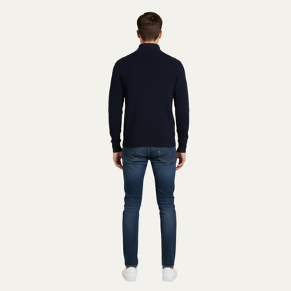 VogeLuxe | Men’s Heavy Ribbed Quarter Zip Mock Neck Sweater