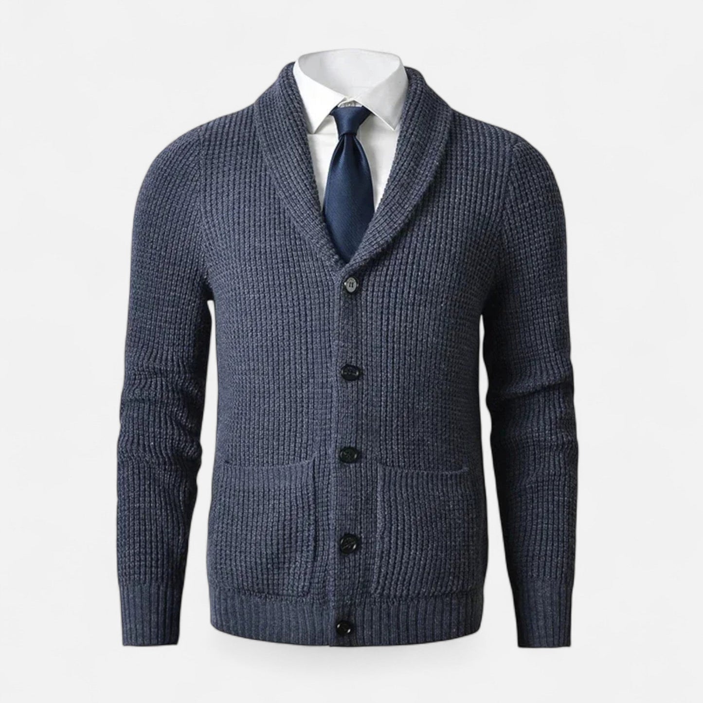 Men's Smart Wool Cardigan - Slim Fit Classic Design