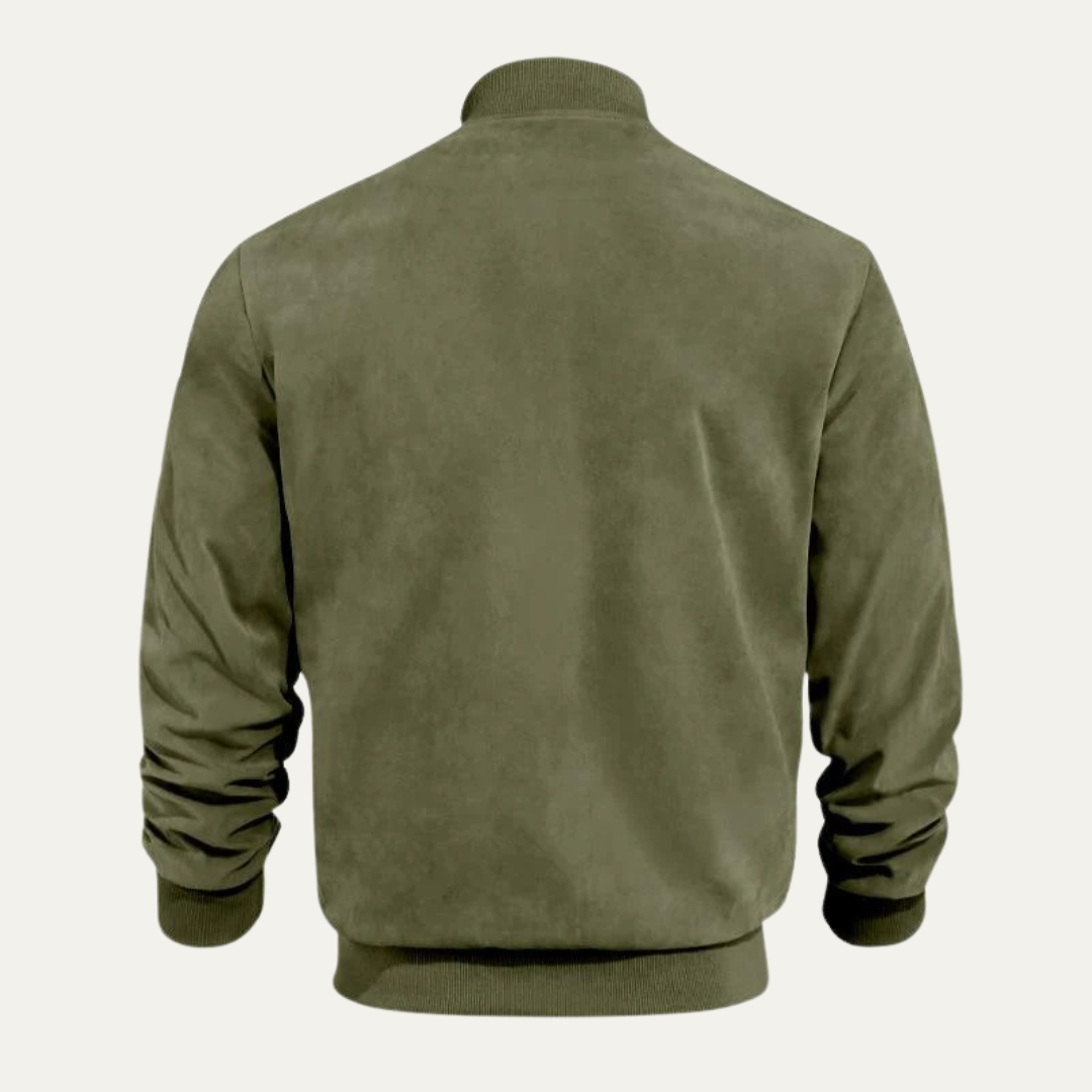 VogeLuxe | Men’s Textured Zip Up Casual Bomber Jacket