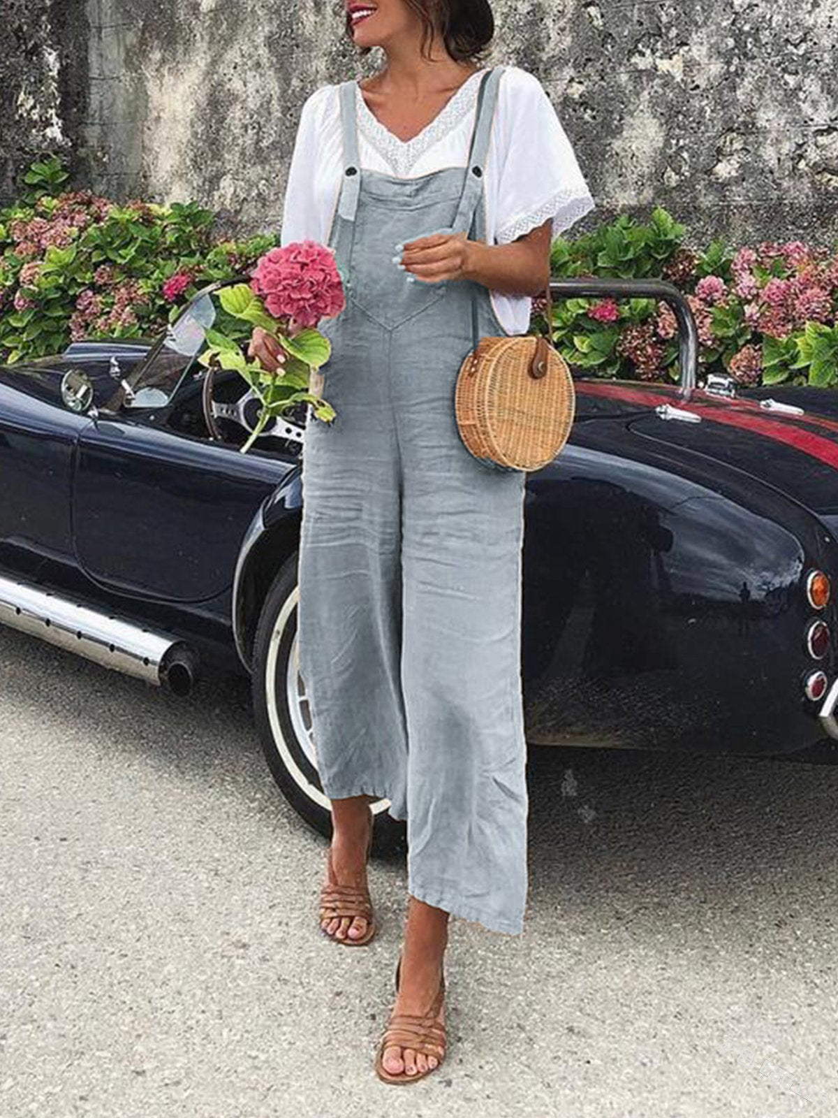 Loose Fit Summer Denim Romper for Women
