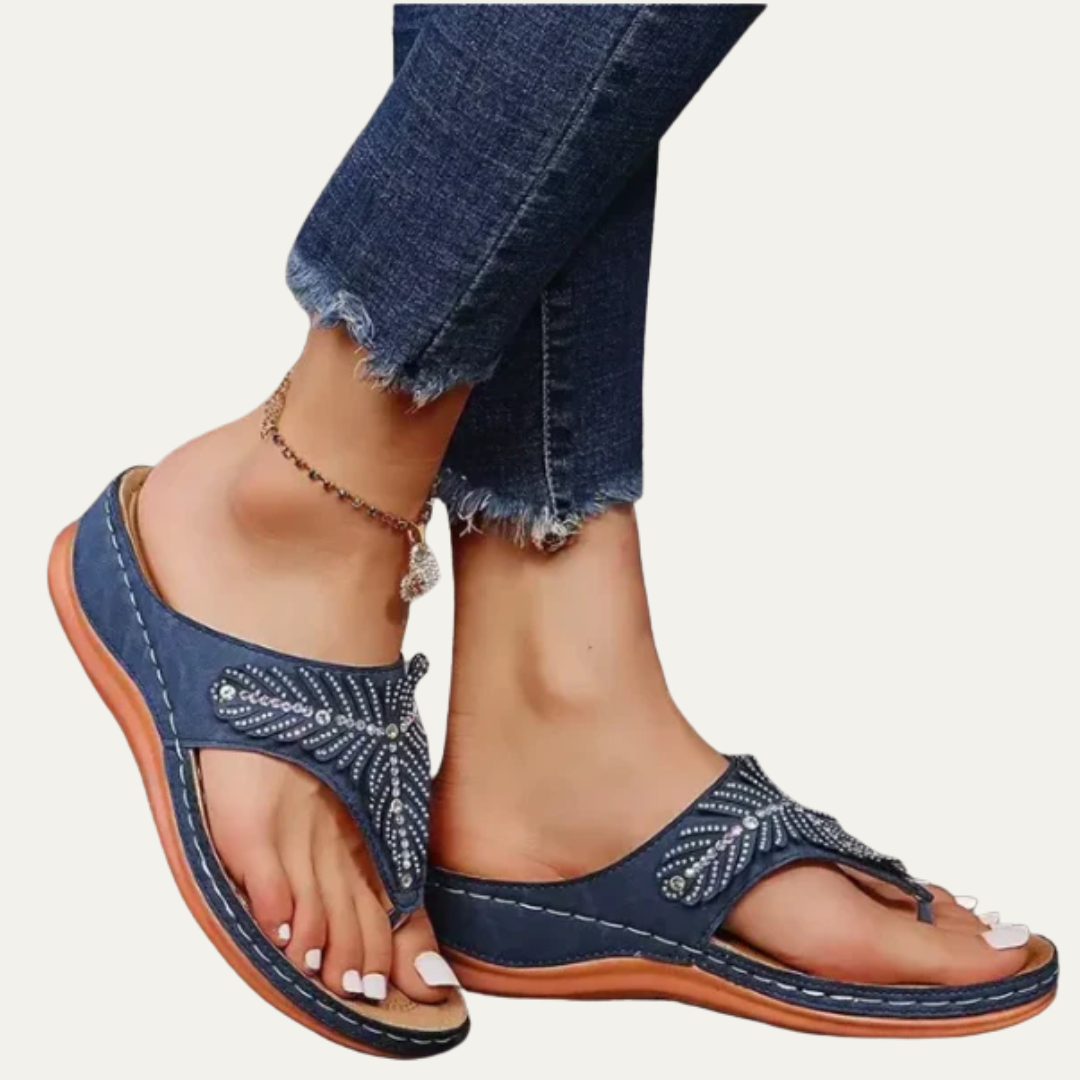 VogeLuxe | Women’s Rhinestone Open Toe Platform Wedge Sandals