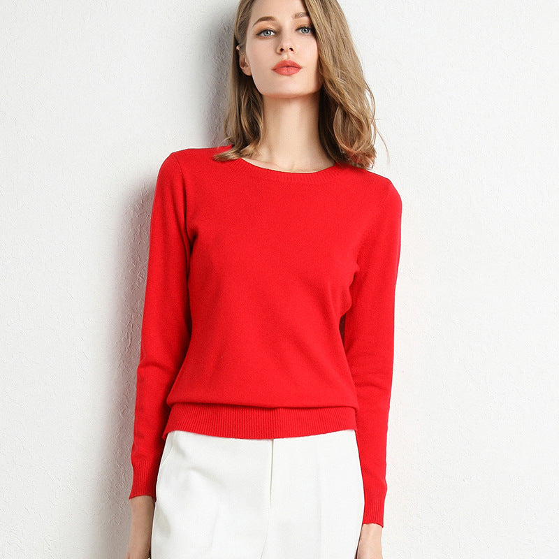 Cozy Women's Crew Neck Warm Winter Sweater - VogeLuxe