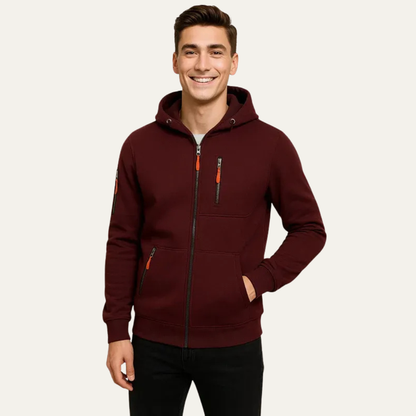 VogeLuxe | Men’s Sporty Full Zip Technical Hoodie