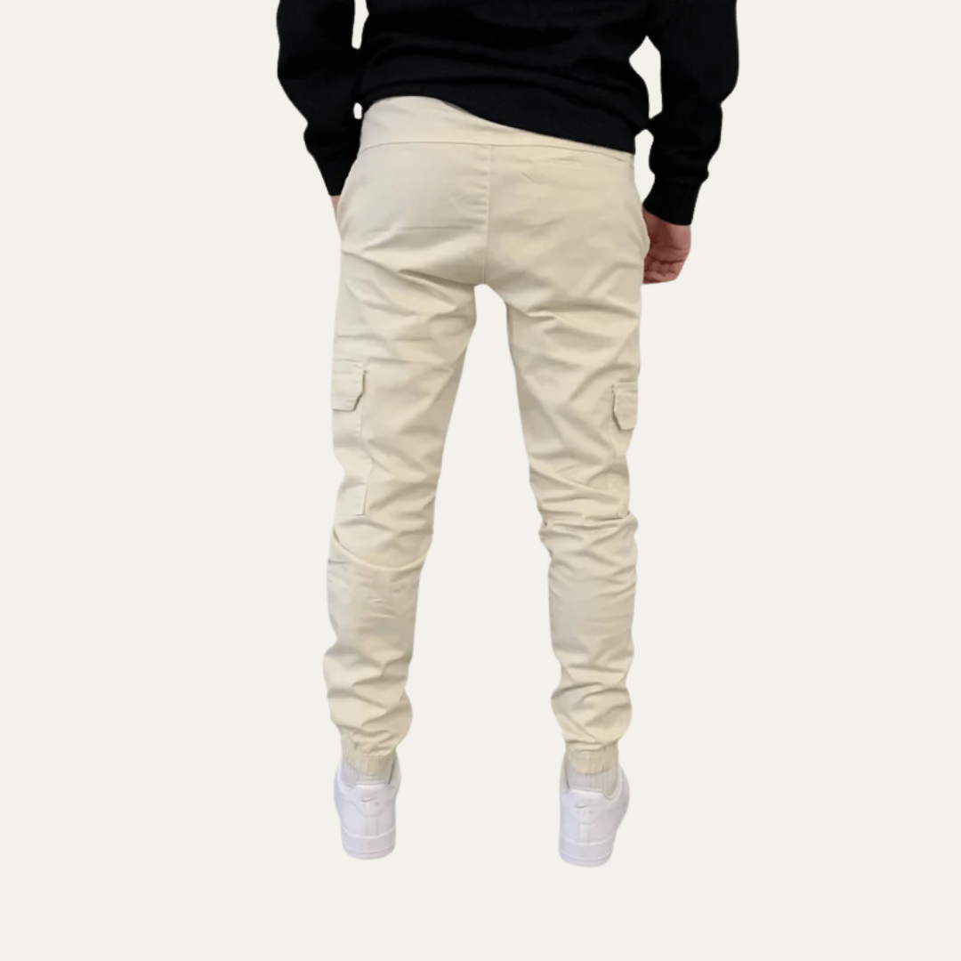 VogeLuxe | Men’s Tapered Cargo Jogger Pants with Flap Thigh Pockets