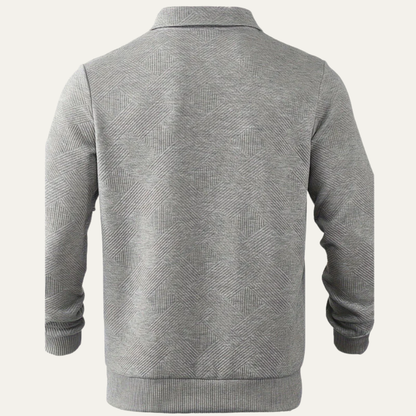 VogeLuxe | Men’s Textured Quarter Zipper Polo Sweater