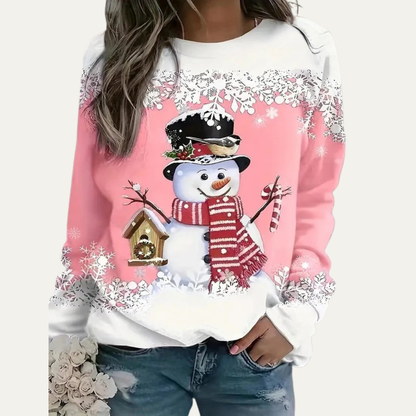 VogeLuxe | Women’s Festive Snowman Crewneck Sweatshirt