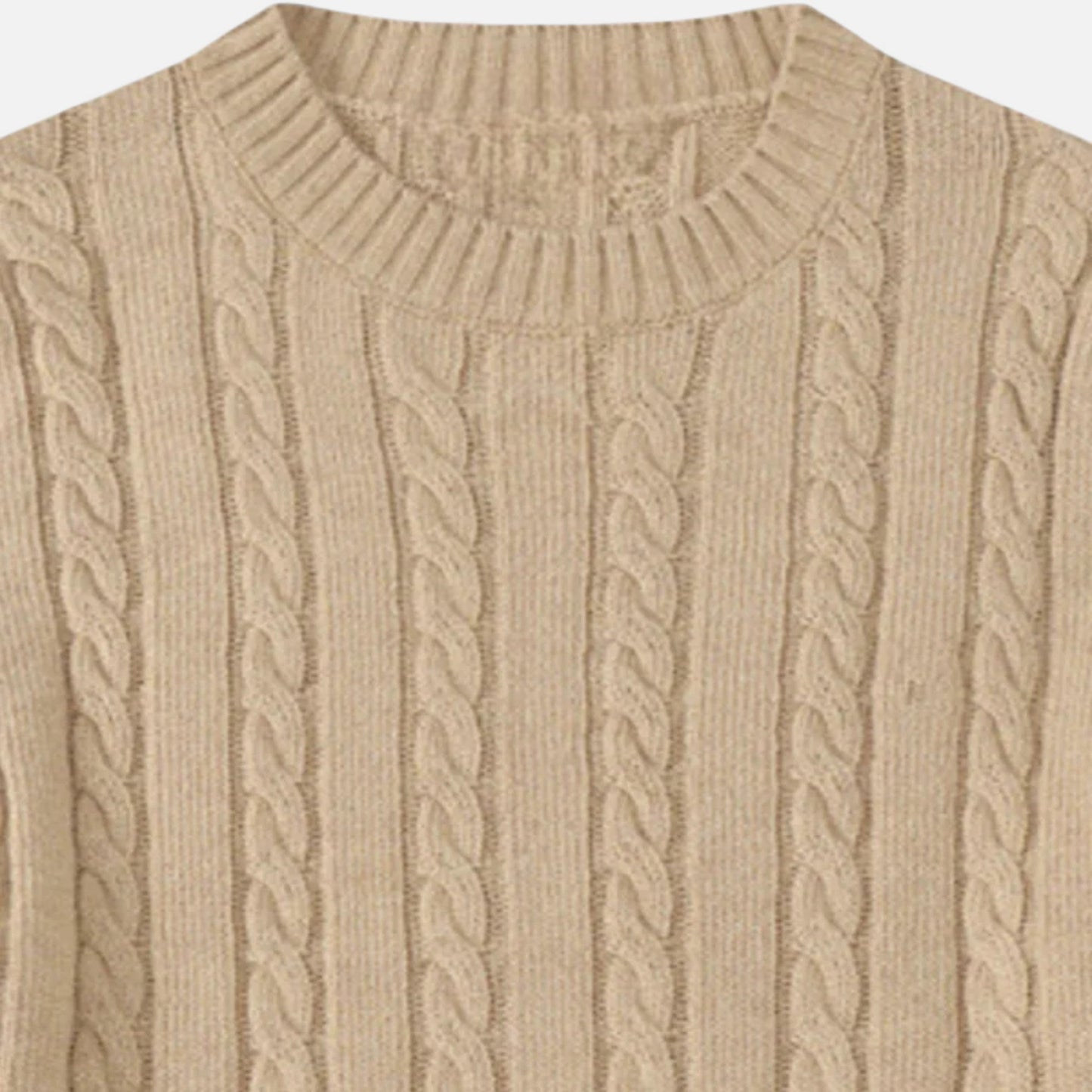 VogeLuxe | Men’s Cable Knit Crew Neck Sweater