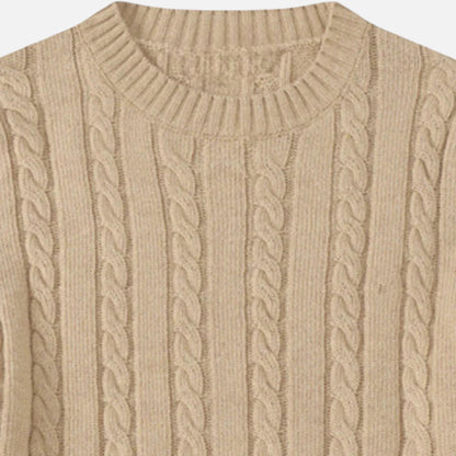 VogeLuxe | Men’s Cable Knit Crew Neck Sweater