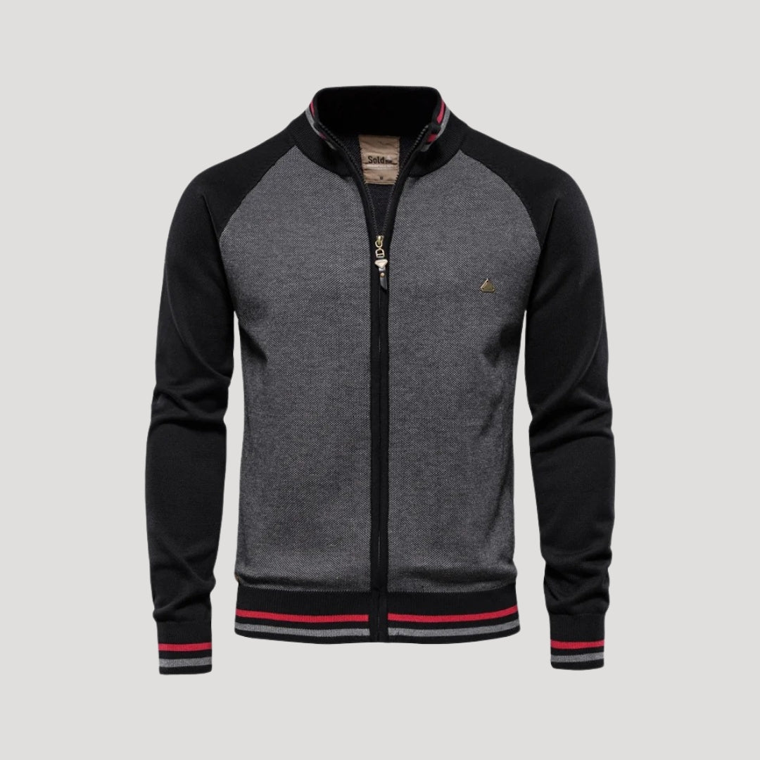 Classic Two-Tone Cozy Zip Jacket