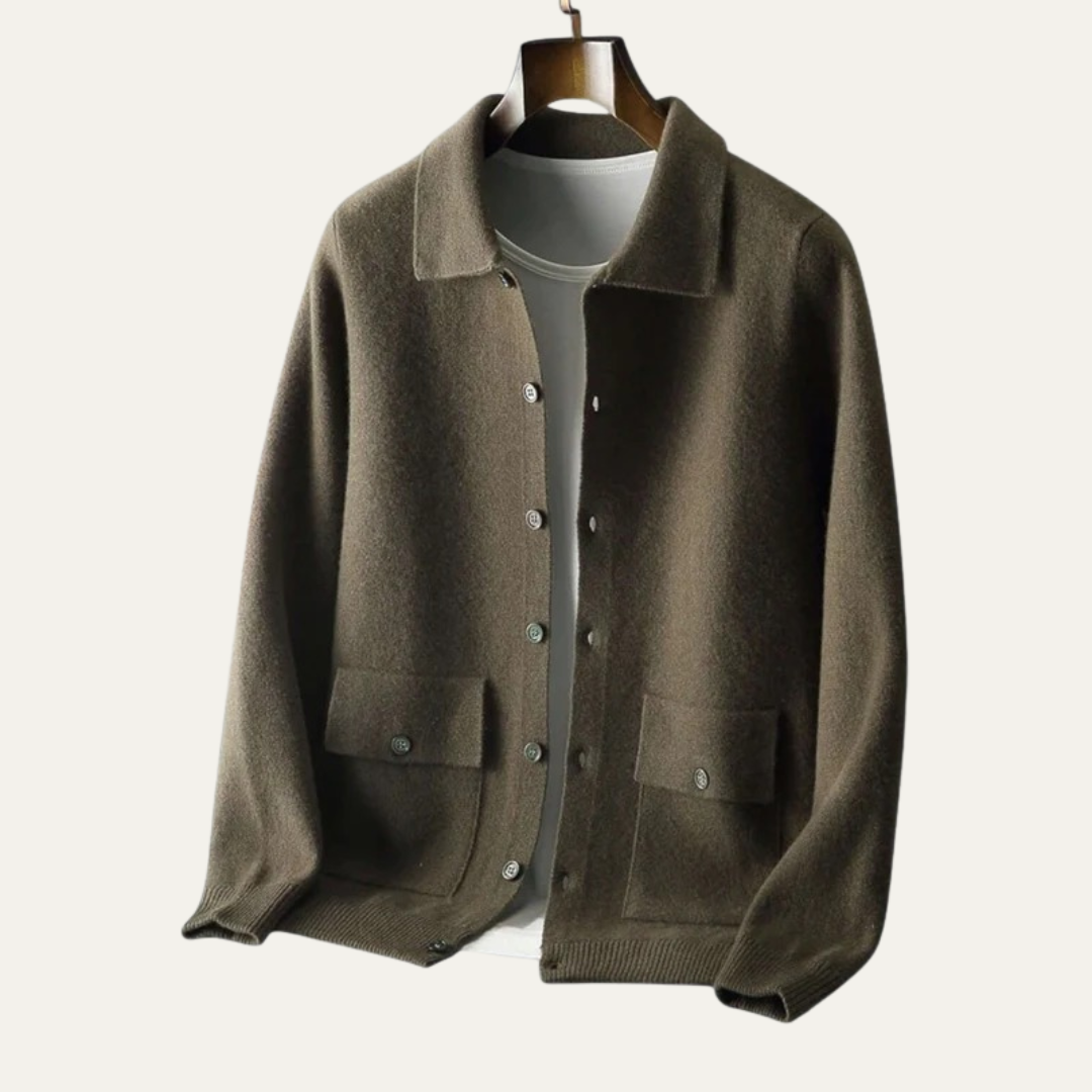 VogeLuxe | Men’s Button Front Knit Cardigan Jacket