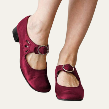VogeLuxe | Women’s Mary Jane Heels with Rounded Toe and Low Block Heel