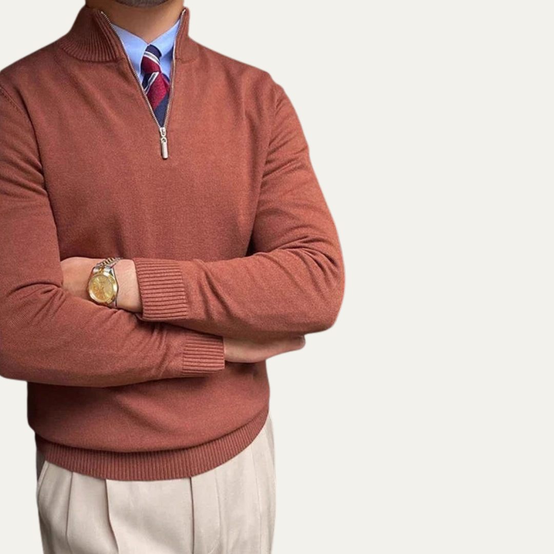 VogeLuxe | Men’s Classic Half-Zip Pullover Sweater