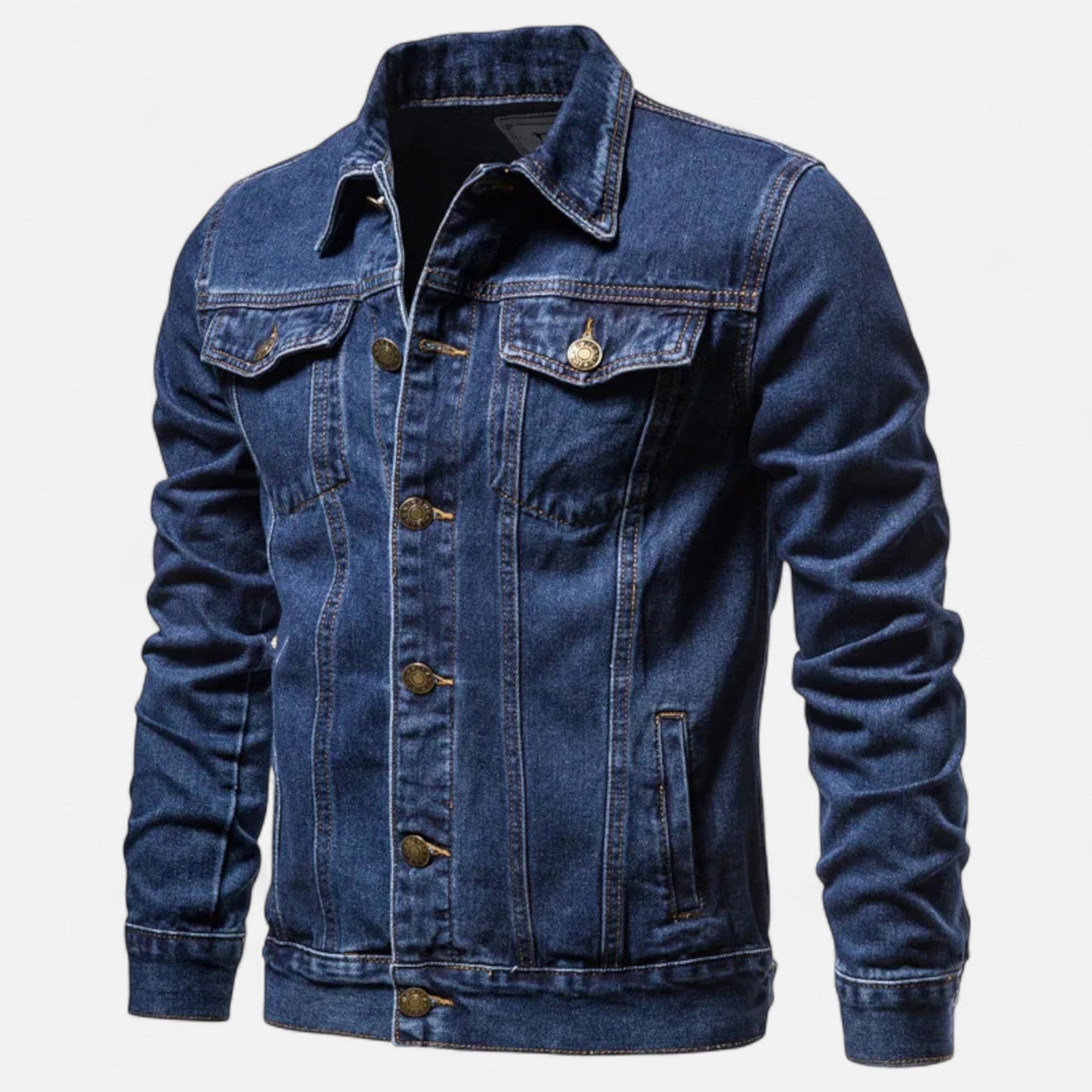 Classic Mens Denim Coat - Retro Fall Cotton Jacket