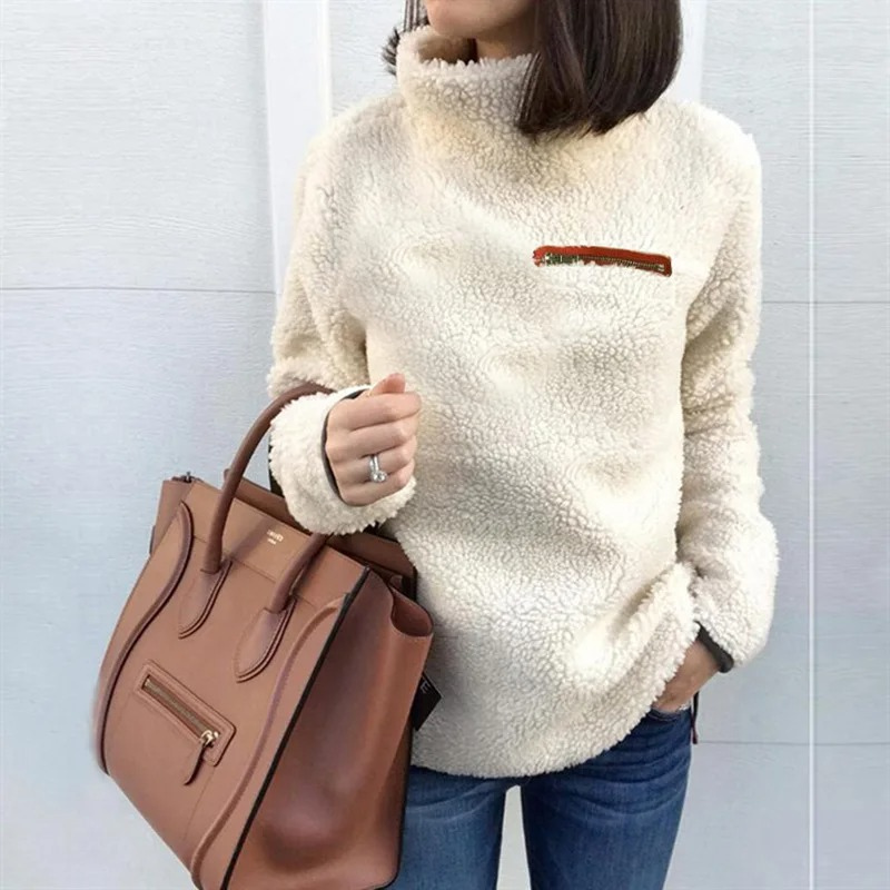 Cozy Women's Zip Up Fleece Sweater for Winter