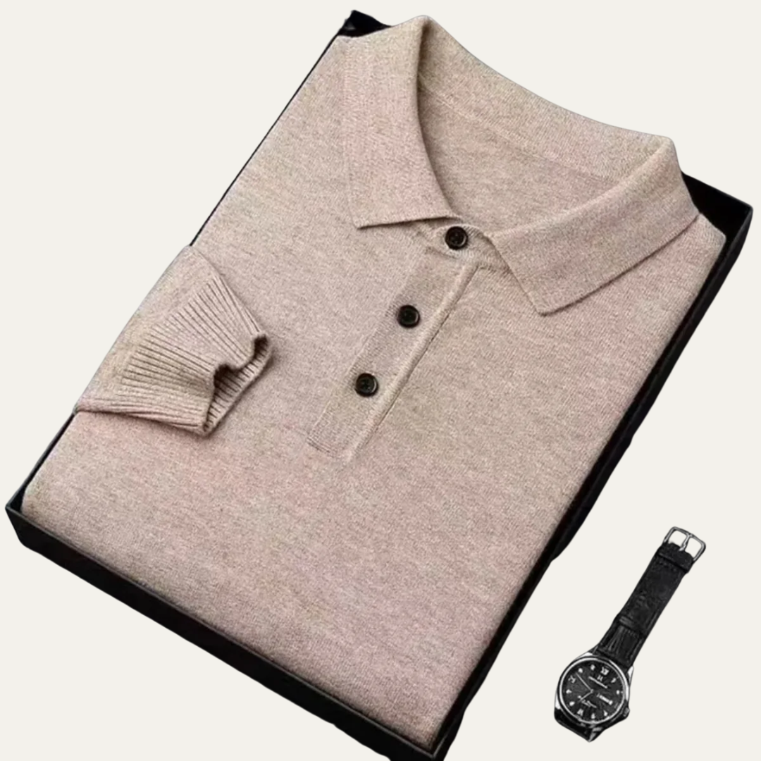 VogeLuxe | Men’s Cashmere Knitted Polo Shirt