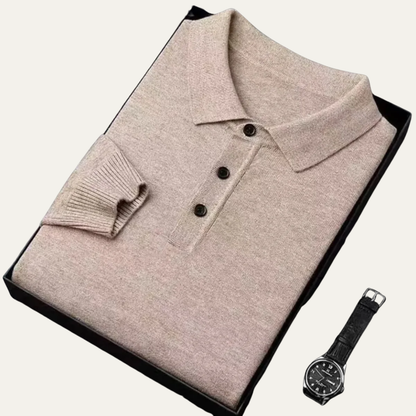 VogeLuxe | Men’s Cashmere Knitted Polo Shirt