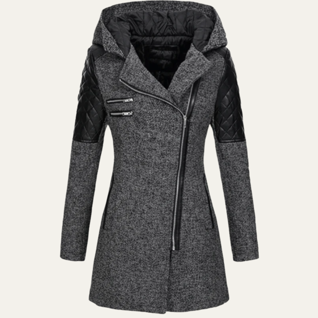 VogeLuxe | Women’s Mid-Length Moto Coat
