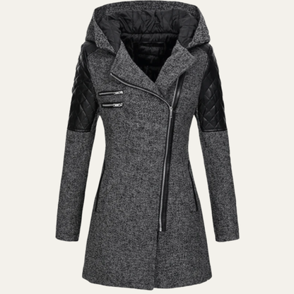 VogeLuxe | Women’s Mid-Length Moto Coat