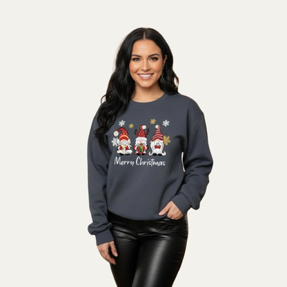 VogeLuxe | Women’s Christmas Gnome Crewneck Sweatshirt