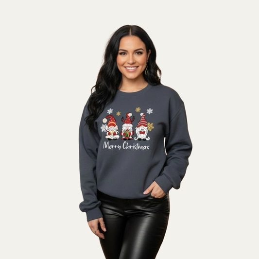 VogeLuxe | Women’s Christmas Gnome Crewneck Sweatshirt