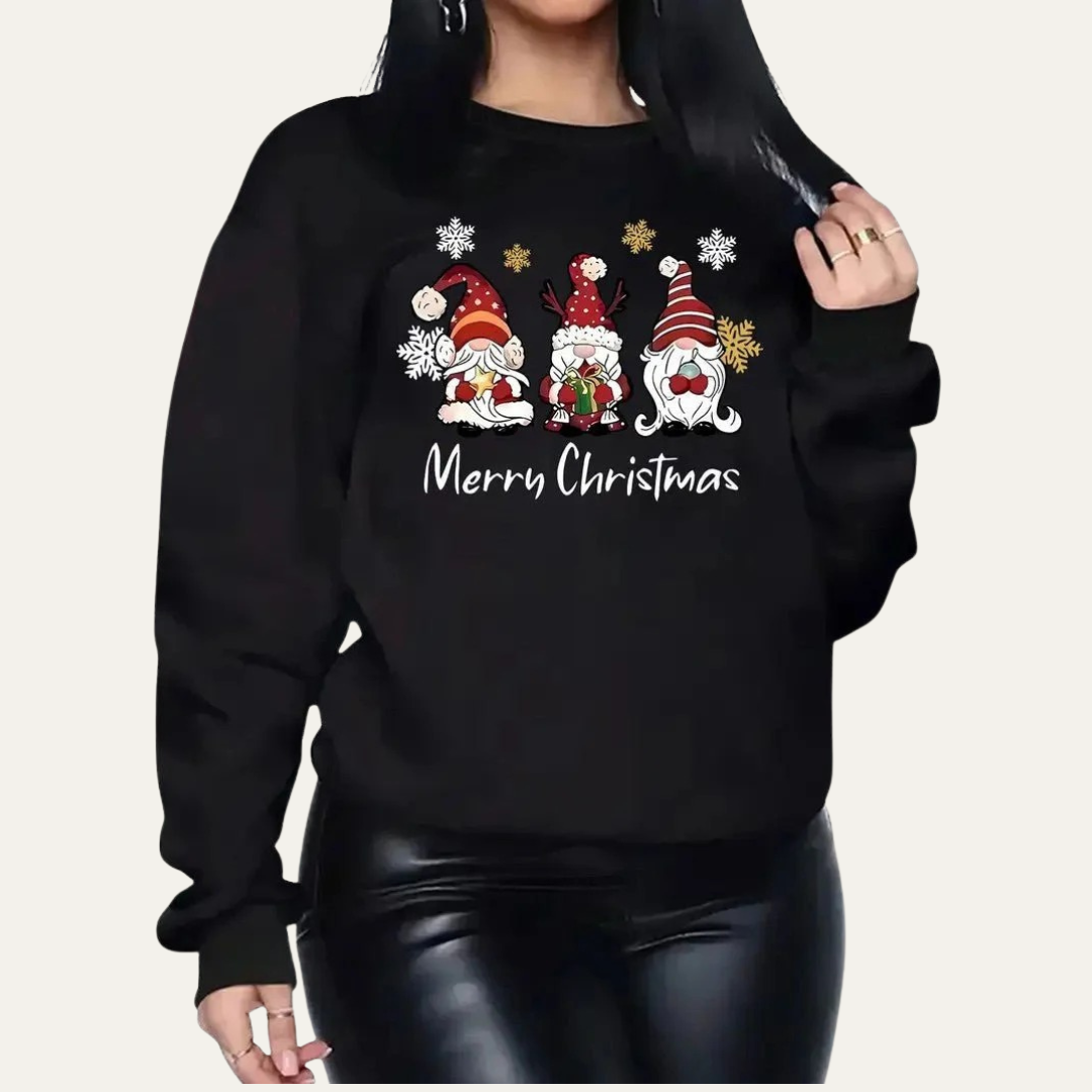 VogeLuxe | Women’s Merry Christmas Gnome Graphic Sweatshirt