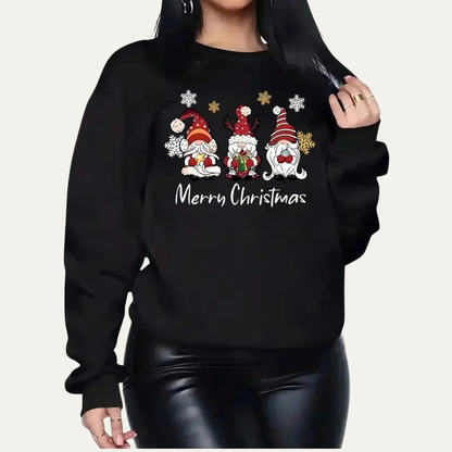 VogeLuxe | Women’s Merry Christmas Gnome Graphic Sweatshirt