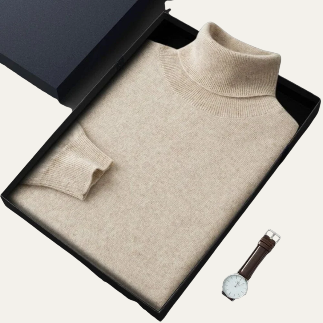 VogeLuxe | Men’s Fine Gauge Fitted Turtleneck Sweater