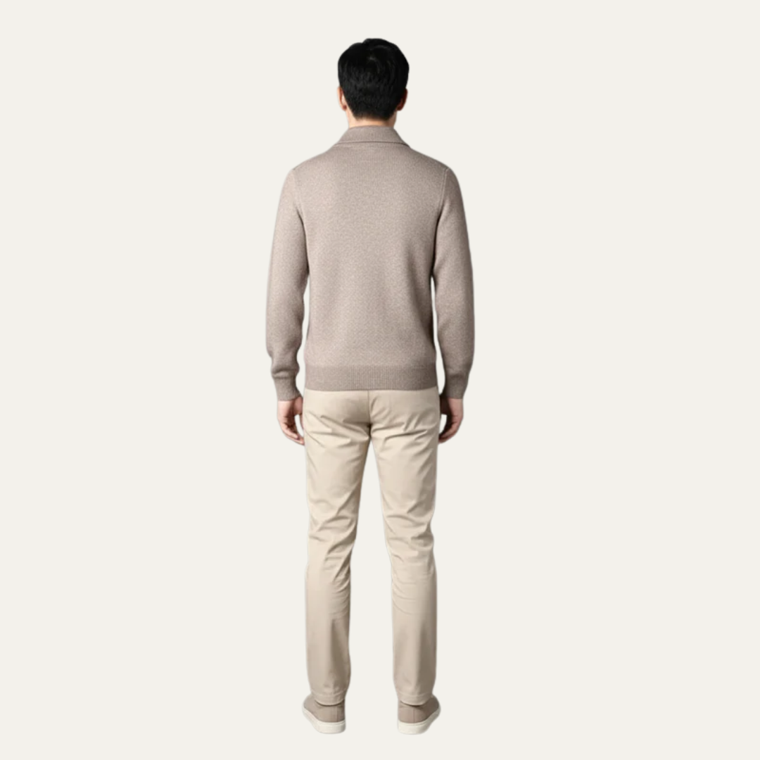 VogeLuxe | Men’s Tailored Zip Up Knit Sweater