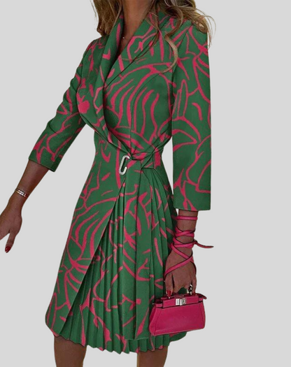 Colorful Belted Women's Shift Dress
