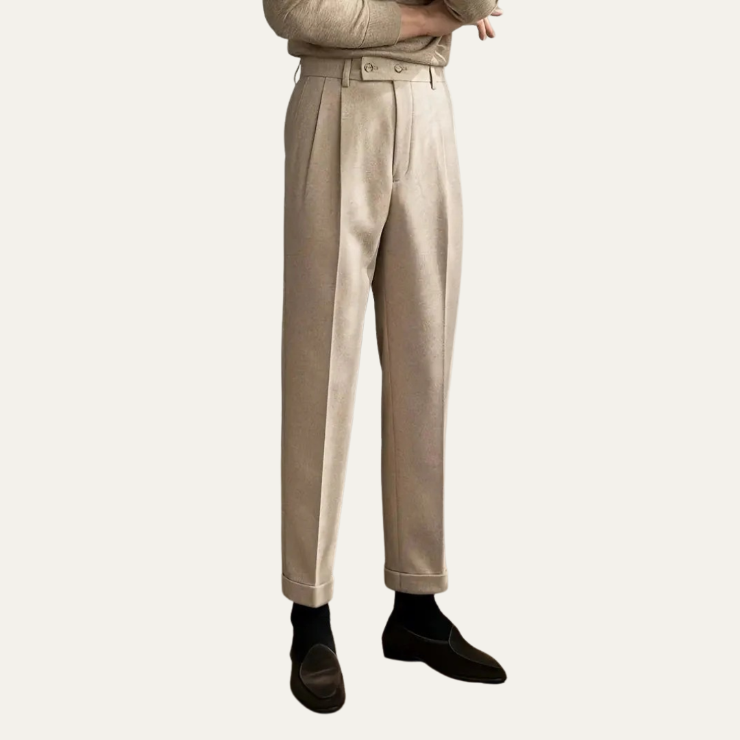 VogeLuxe | Men’s High-Waist Pleated Dress Trousers
