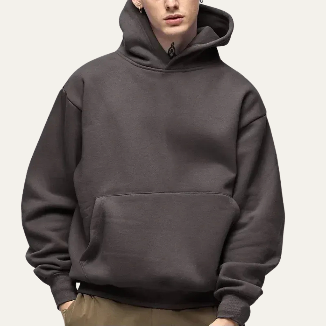 VogeLuxe | Men’s Minimalist Oversized Hoodie with Kangaroo Pocket