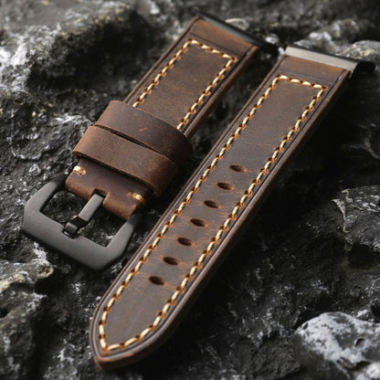 Leather Smartwatch Strap - Classic Brown - VogeLuxe