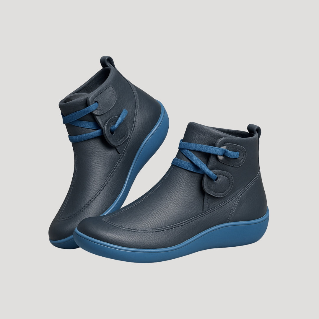 Ladies Insulated Snow Boots Waterproof Leather Ankle Boots