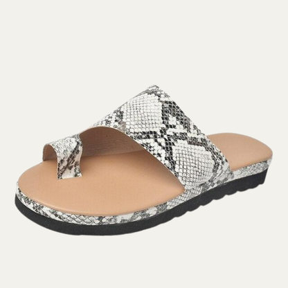 VogeLuxe | Women’s Minimalist Toe Loop Slide Sandal