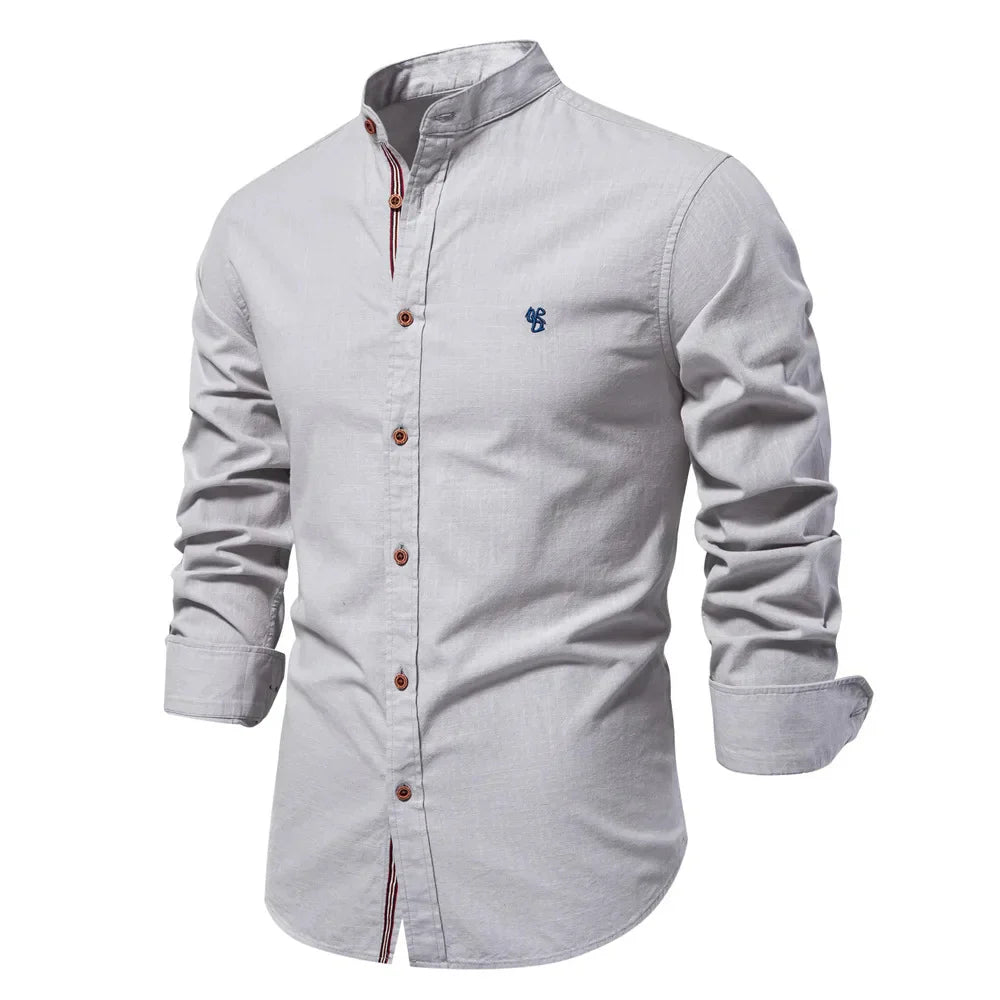 Classic Long Sleeve Men's Collar Button Shirt